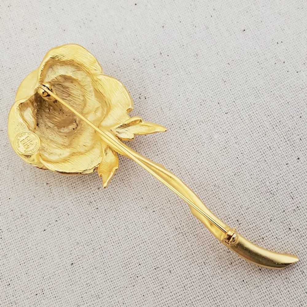 Gorgeous Vintage GIVENCHY Long Stem Rose Flower P… - image 6