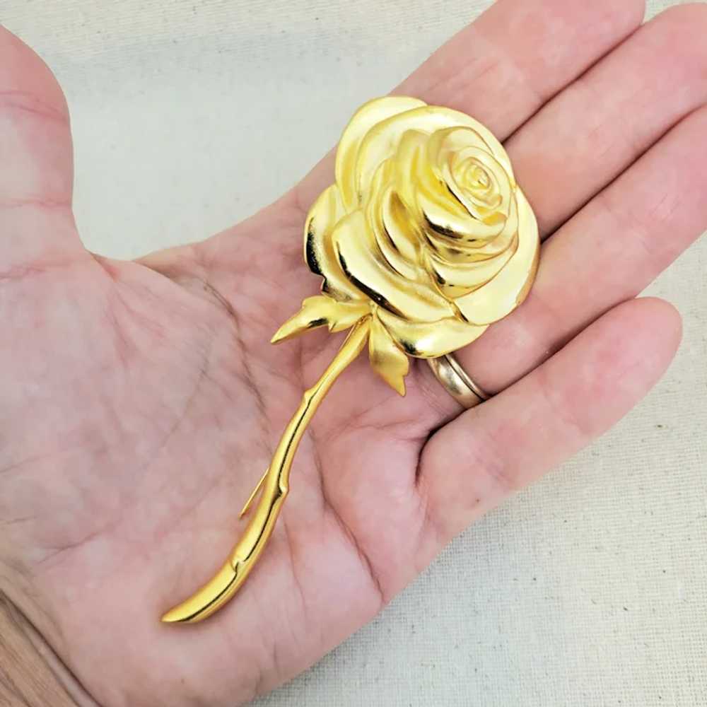 Gorgeous Vintage GIVENCHY Long Stem Rose Flower P… - image 8