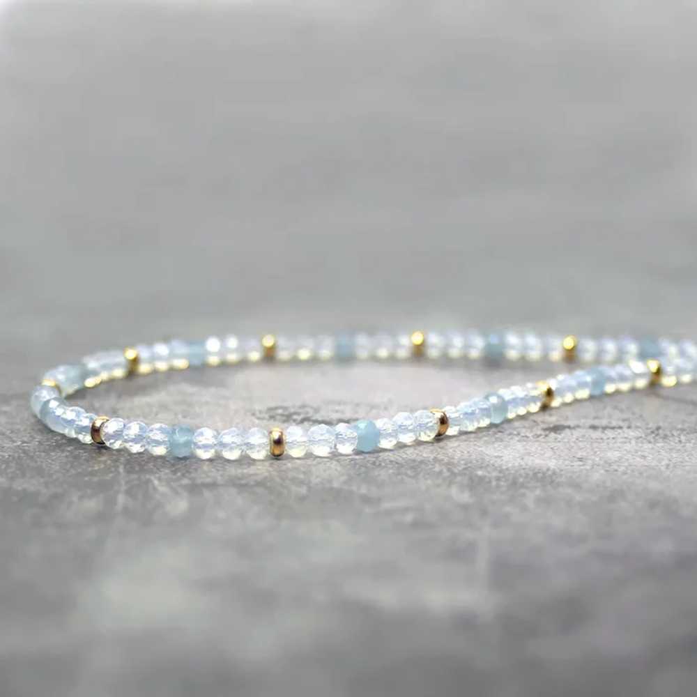 Opalite Bridal Choker - Faceted Clear Crystal Jew… - image 6