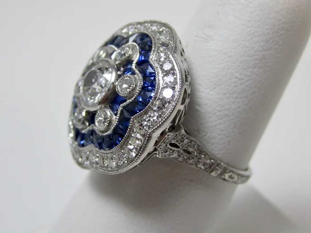 Vintage Estate Sapphire & Old European Cut Diamon… - image 2