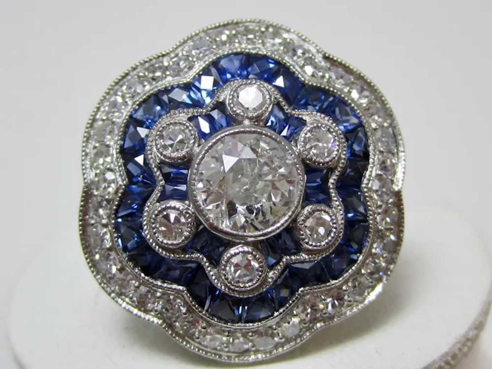 Vintage Estate Sapphire & Old European Cut Diamon… - image 3