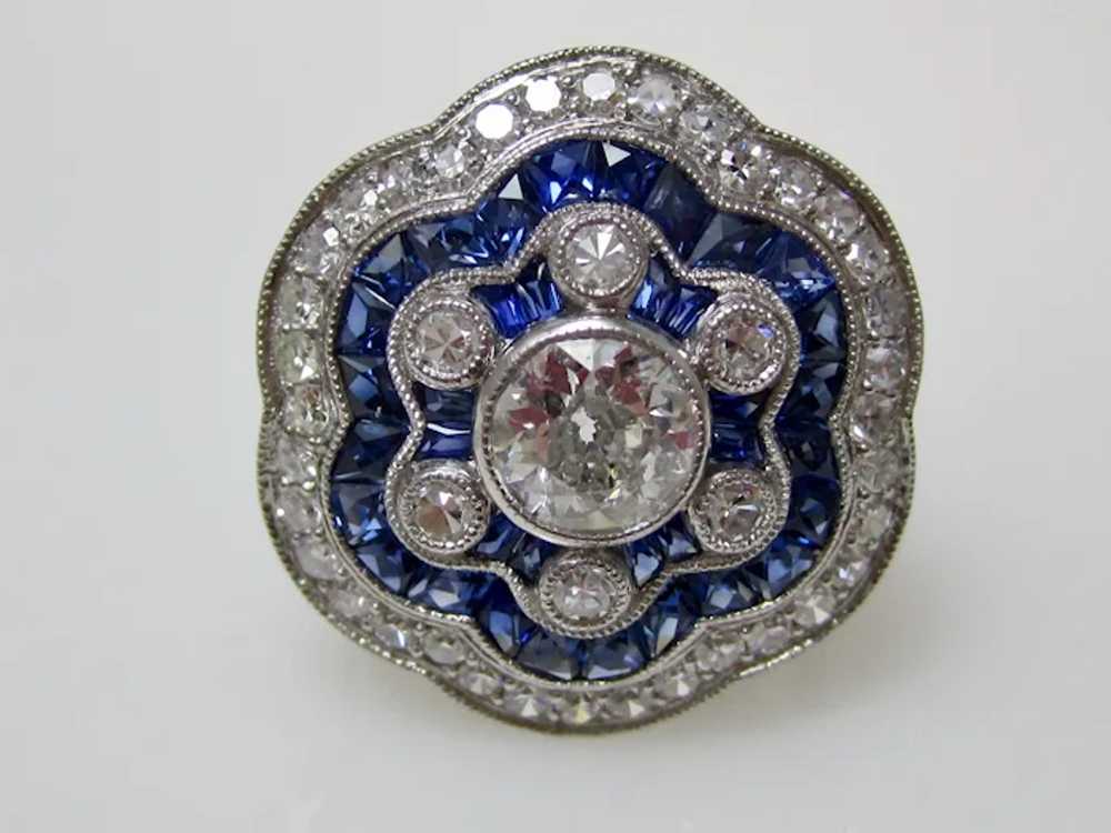 Vintage Estate Sapphire & Old European Cut Diamon… - image 5