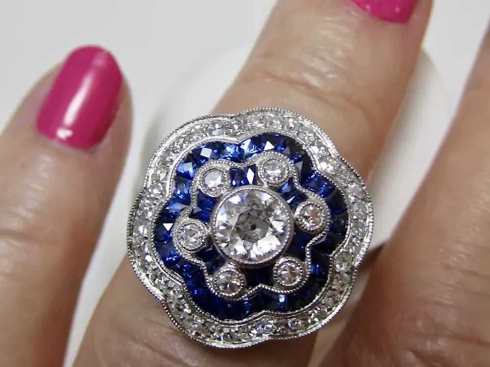 Vintage Estate Sapphire & Old European Cut Diamon… - image 7