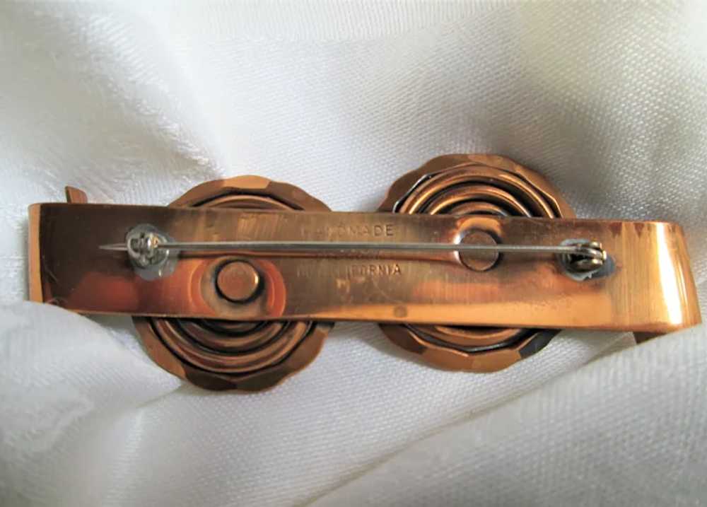Large Double Coiled Renoir Copper Brooch - image 4