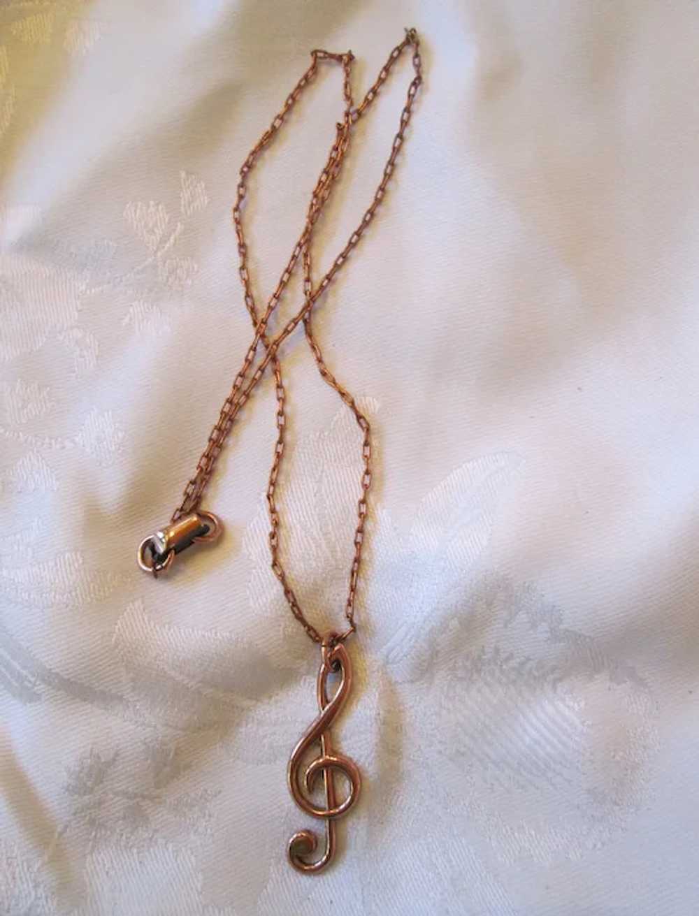 Renoir Treble Clef Pendant Necklace and Earrings - image 3