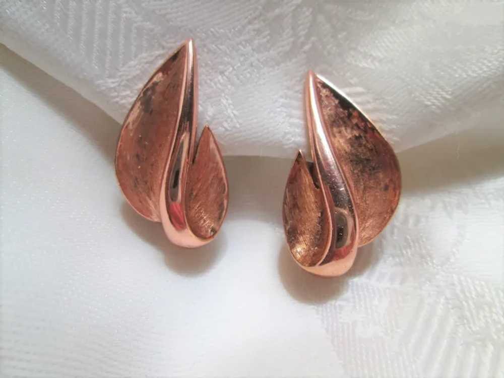 Renoir "Galaxy" Brushed Copper Brooch and Earrings - image 6