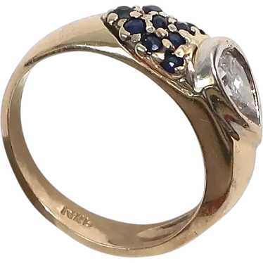 Vintage .70 ct Pear Shape Diamond 14K Gold Ring wi