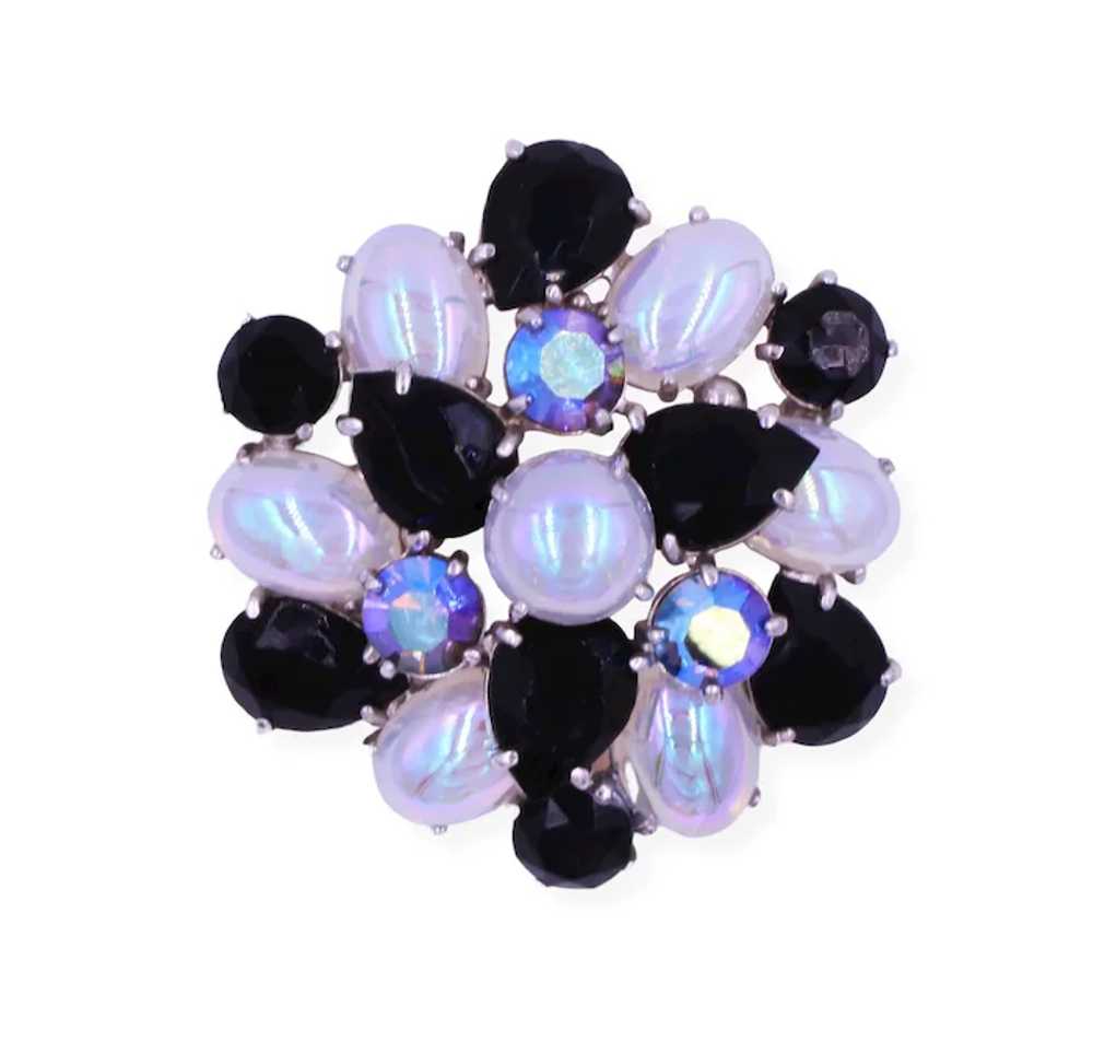 Brooch Pin Signed Schiaparelli Jet Black Oyster G… - image 3