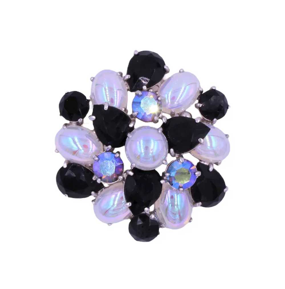 Brooch Pin Signed Schiaparelli Jet Black Oyster G… - image 5