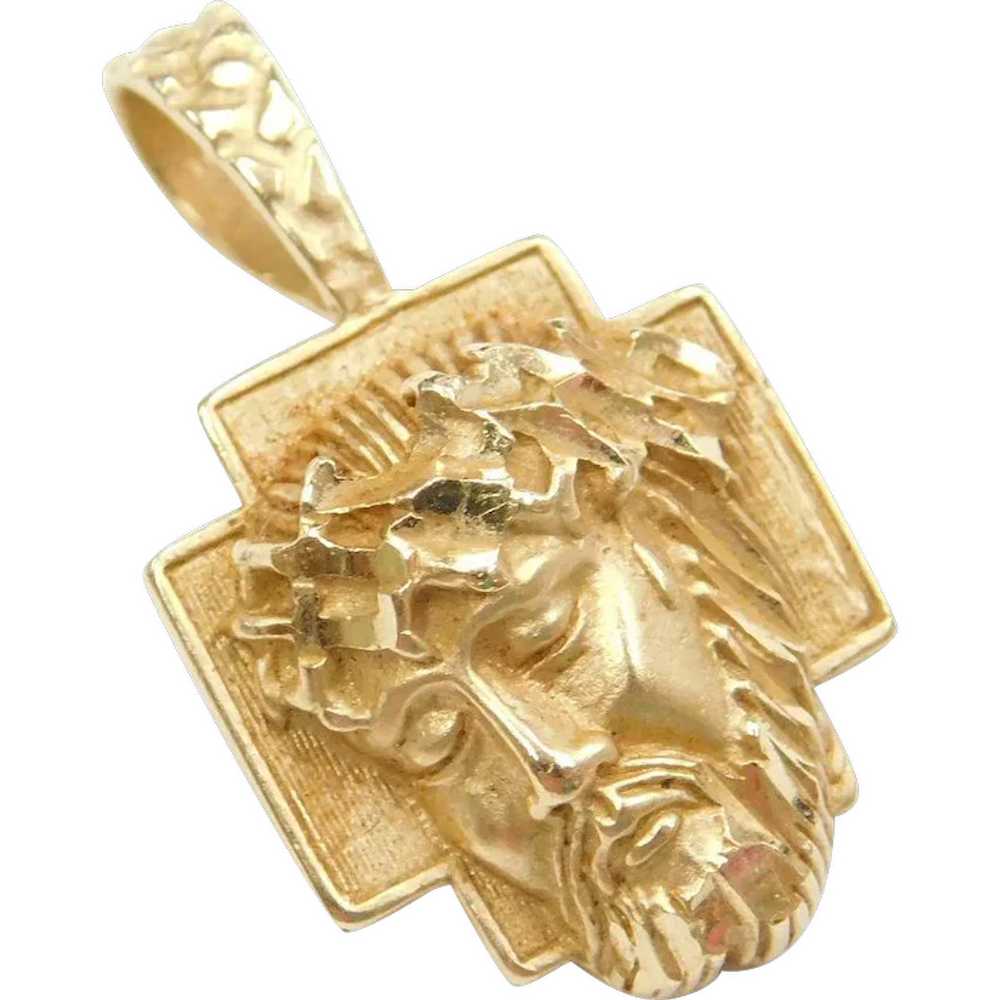 14k Gold Religious Jesus Charm - image 1
