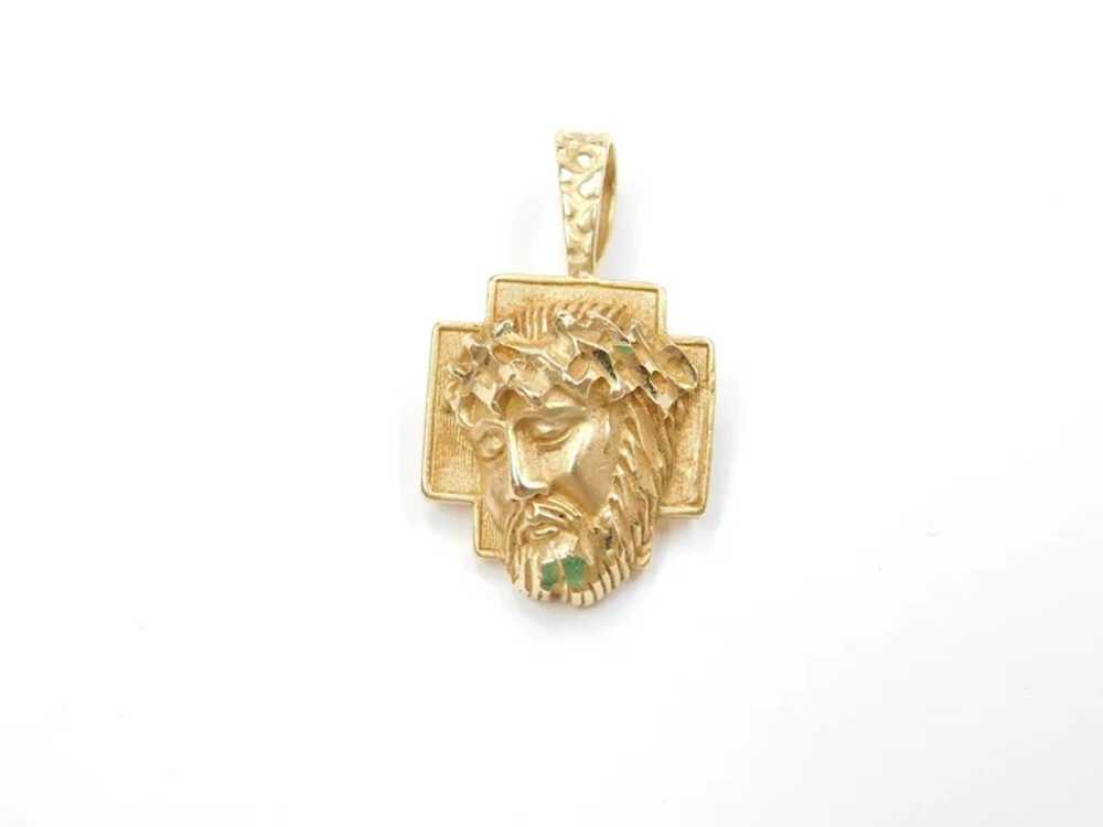 14k Gold Religious Jesus Charm - image 2
