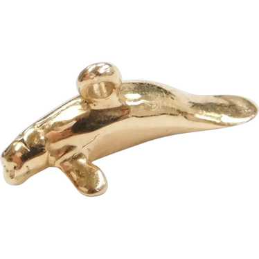 14k Gold Manatee Charm - image 1