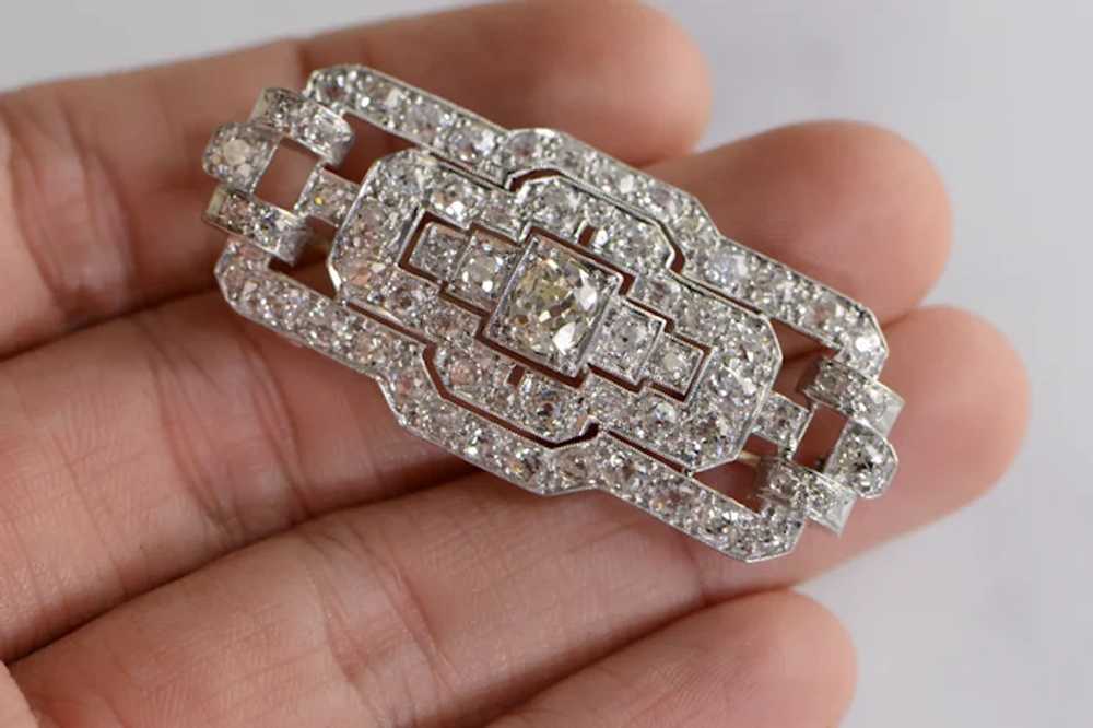 Edith Art Deco Old European Cut Diamond Pin/Brooch - image 10