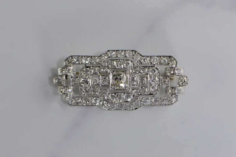 Edith Art Deco Old European Cut Diamond Pin/Brooch - image 6