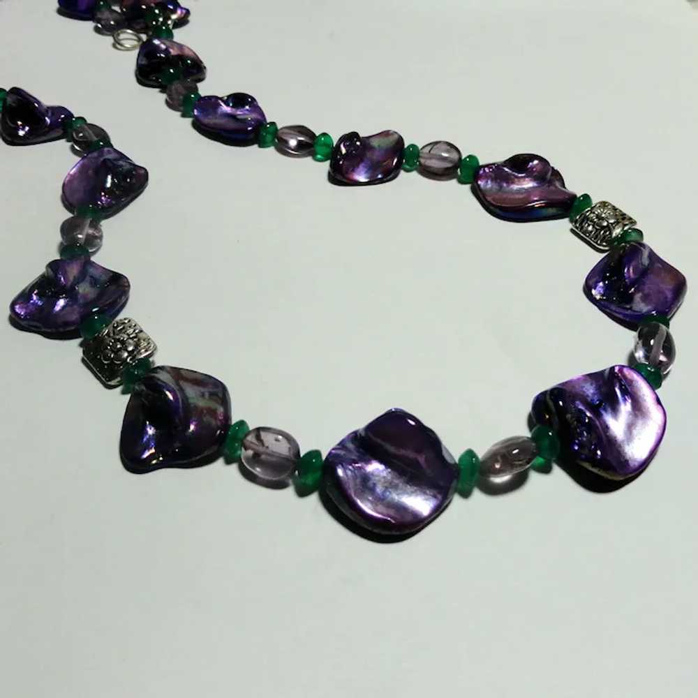 JFTS Purple Blister Pearl, Amethyst, & Green Onyx… - image 3