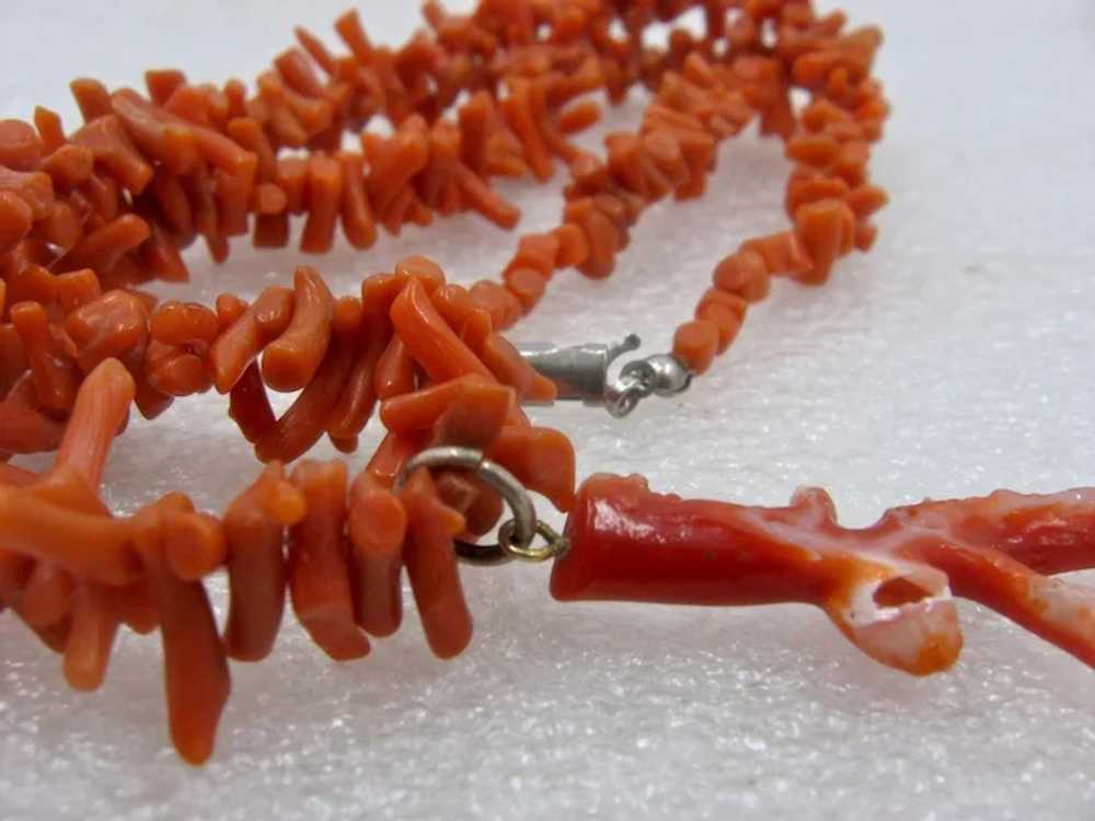 Natural Salmon Stick Coral Necklace Branch Pendant 18 - Gem