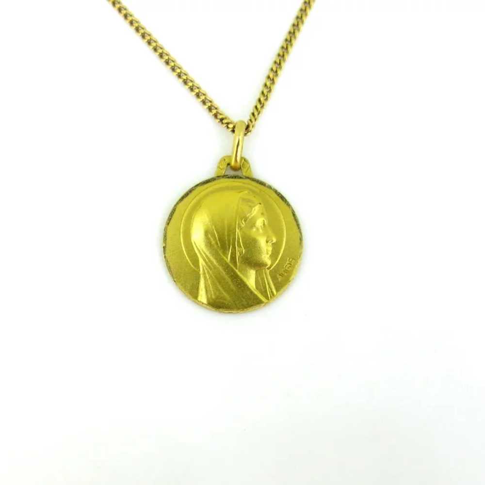 Vintage Religious Pendant by Augis, 18kt Yellow G… - image 4