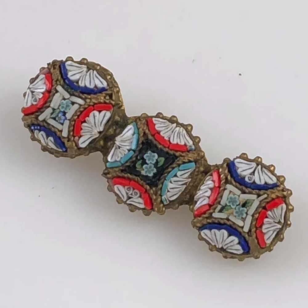 Antique Italian Micro Mosaic Brooch Vintage - image 2