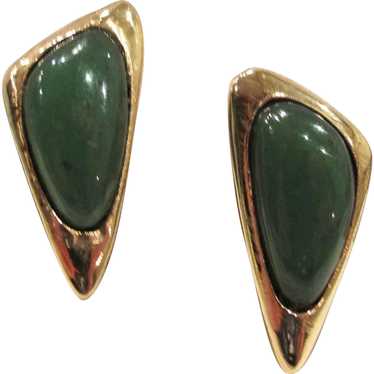 Vintage - Geometric Design -Natural Green Jade - … - image 1