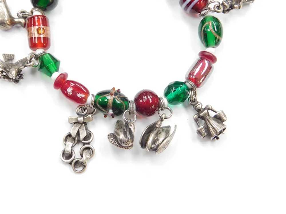 The 12 Days of Christmas Charm Bracelet Sterling … - image 3
