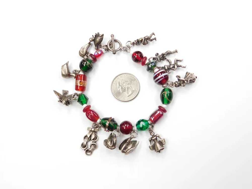The 12 Days of Christmas Charm Bracelet Sterling … - image 5