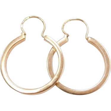 14k Gold Hoop Earrings 1930-40's