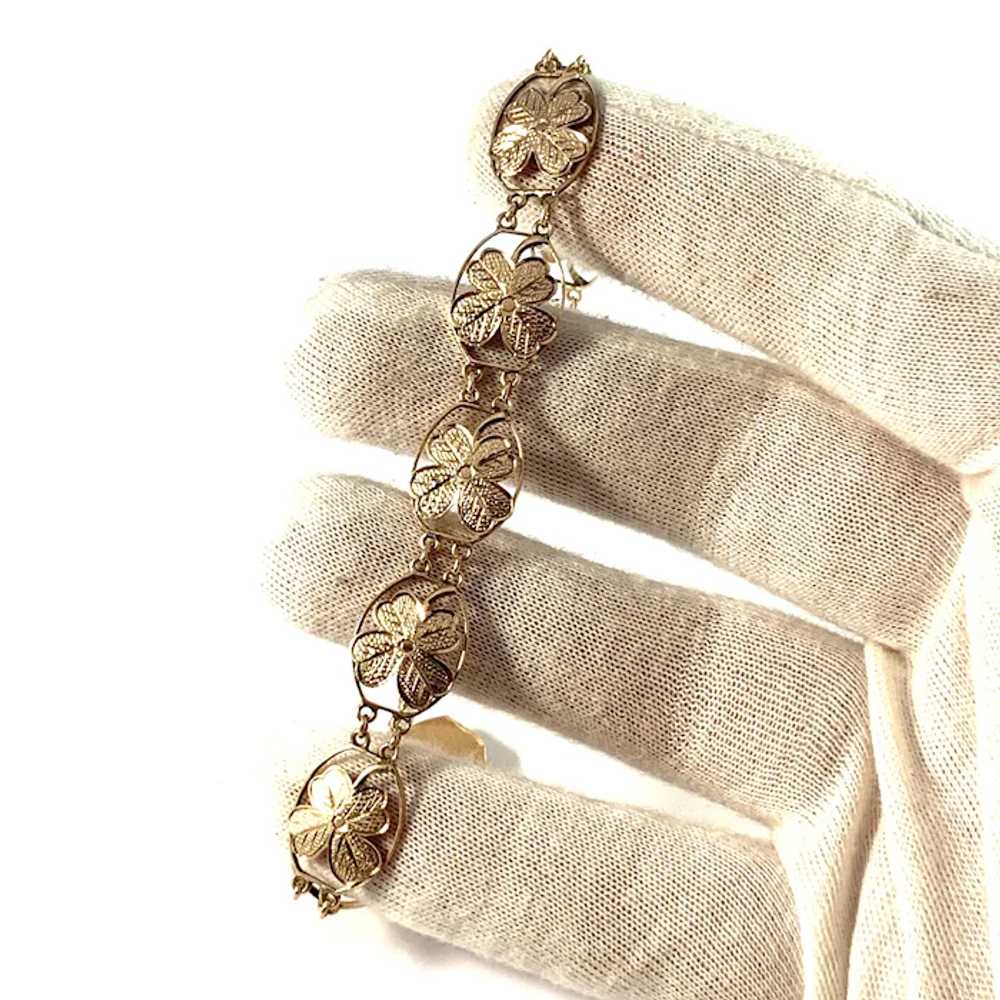 Victorian 18k Gold Four Leaf Clover Bracelet Luck… - image 8