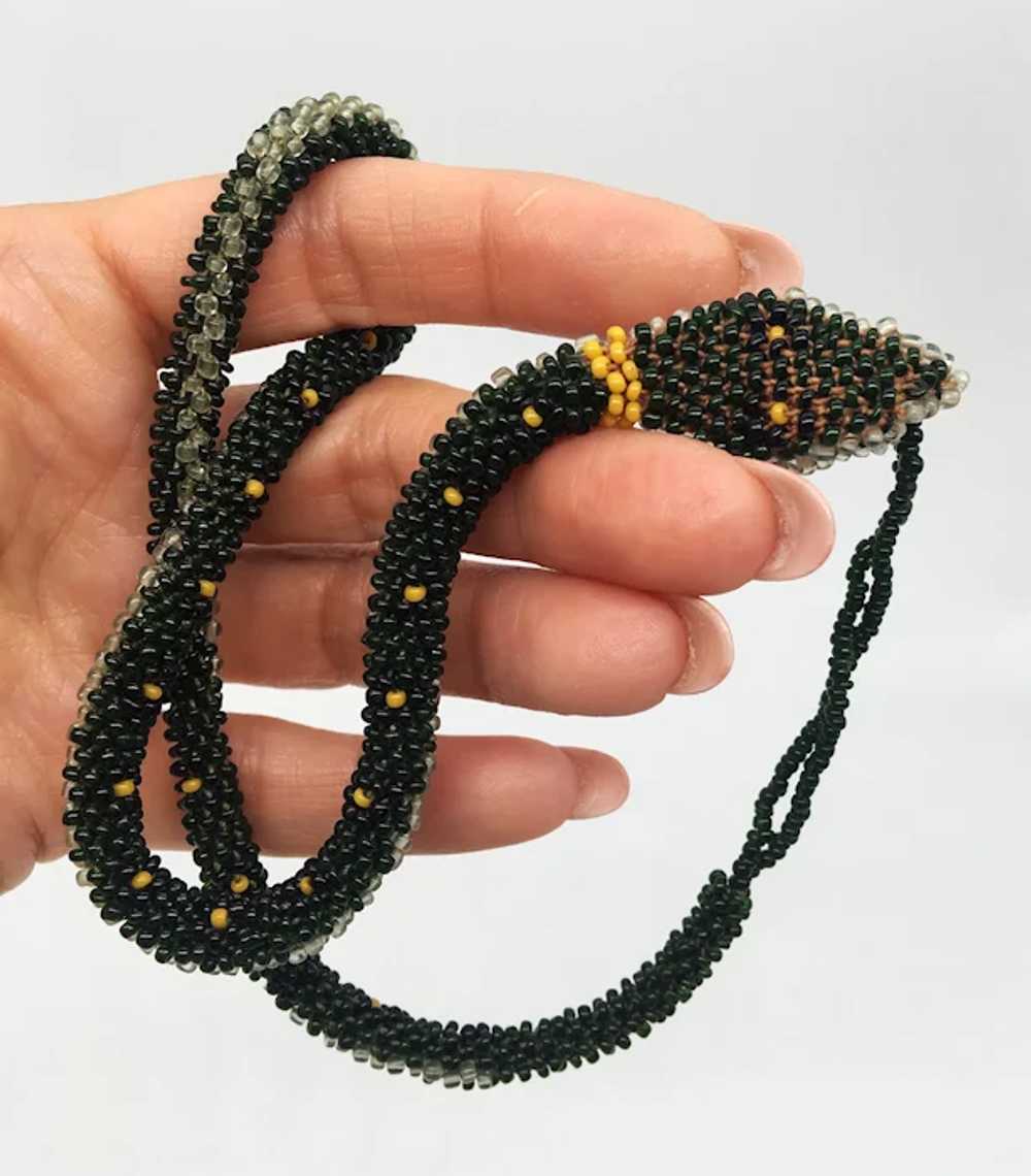 Antique Wiener Werkstätte Beaded Snake Necklace P… - image 11
