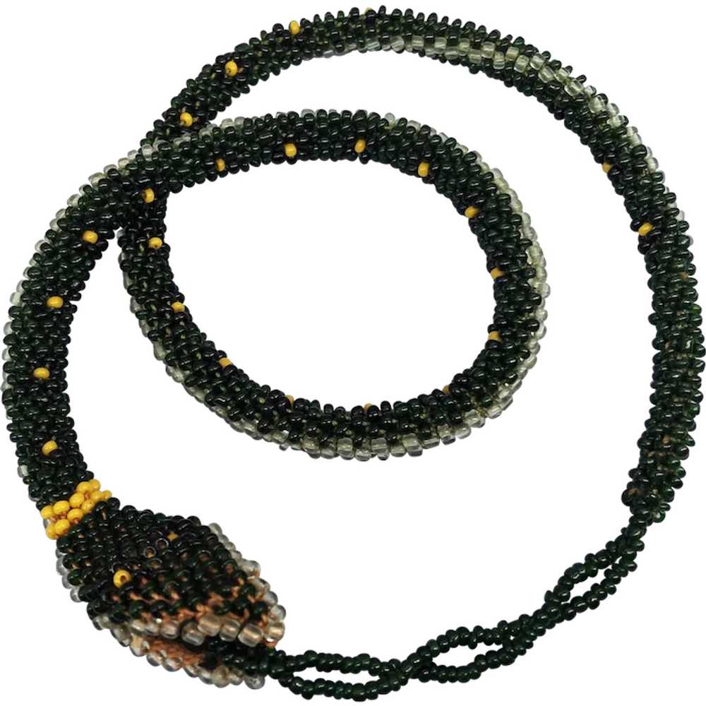 Antique Wiener Werkstätte Beaded Snake Necklace P… - image 1