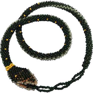Antique Wiener Werkstätte Beaded Snake Necklace P… - image 1