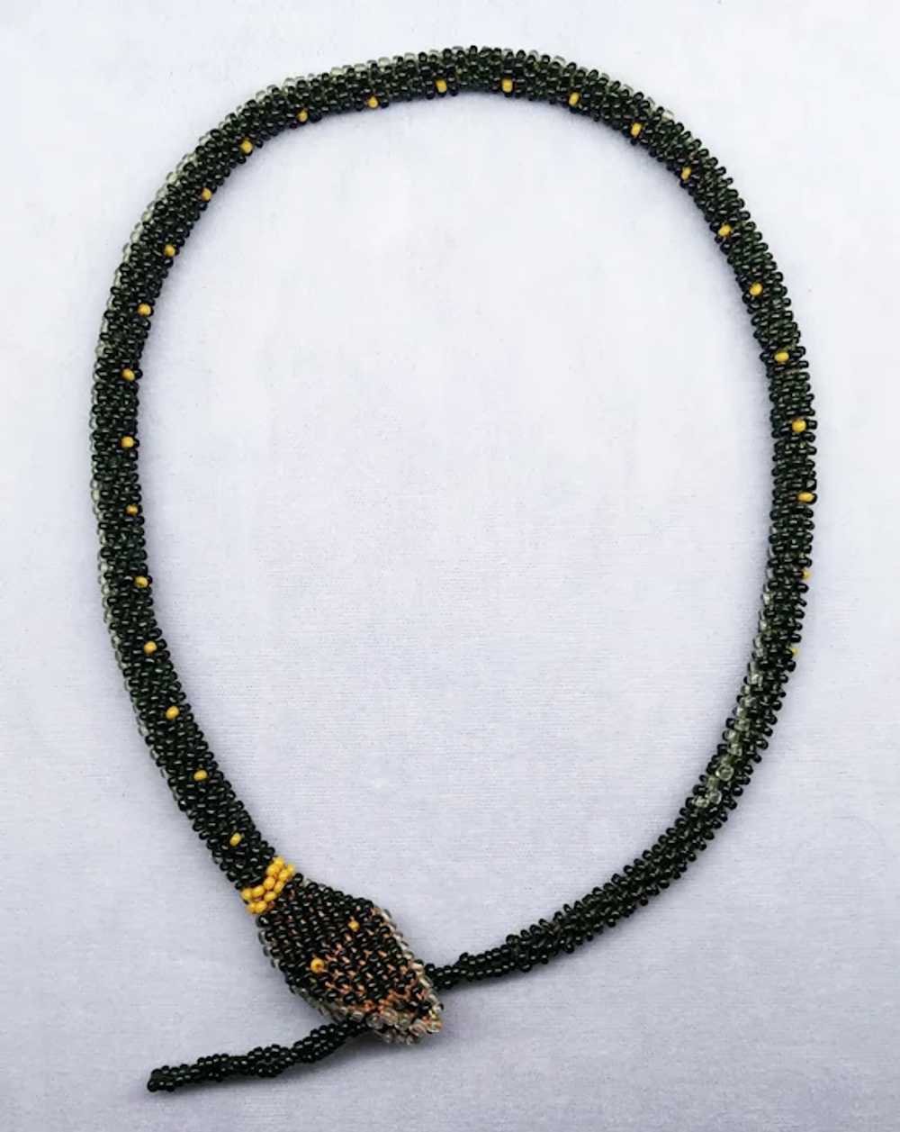 Antique Wiener Werkstätte Beaded Snake Necklace P… - image 3