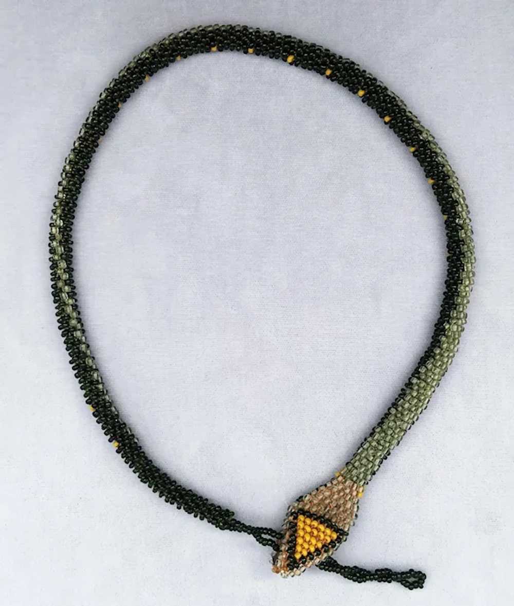 Antique Wiener Werkstätte Beaded Snake Necklace P… - image 4