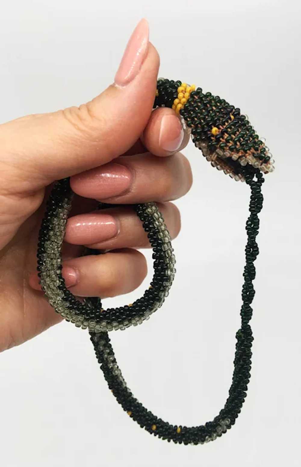 Antique Wiener Werkstätte Beaded Snake Necklace P… - image 5