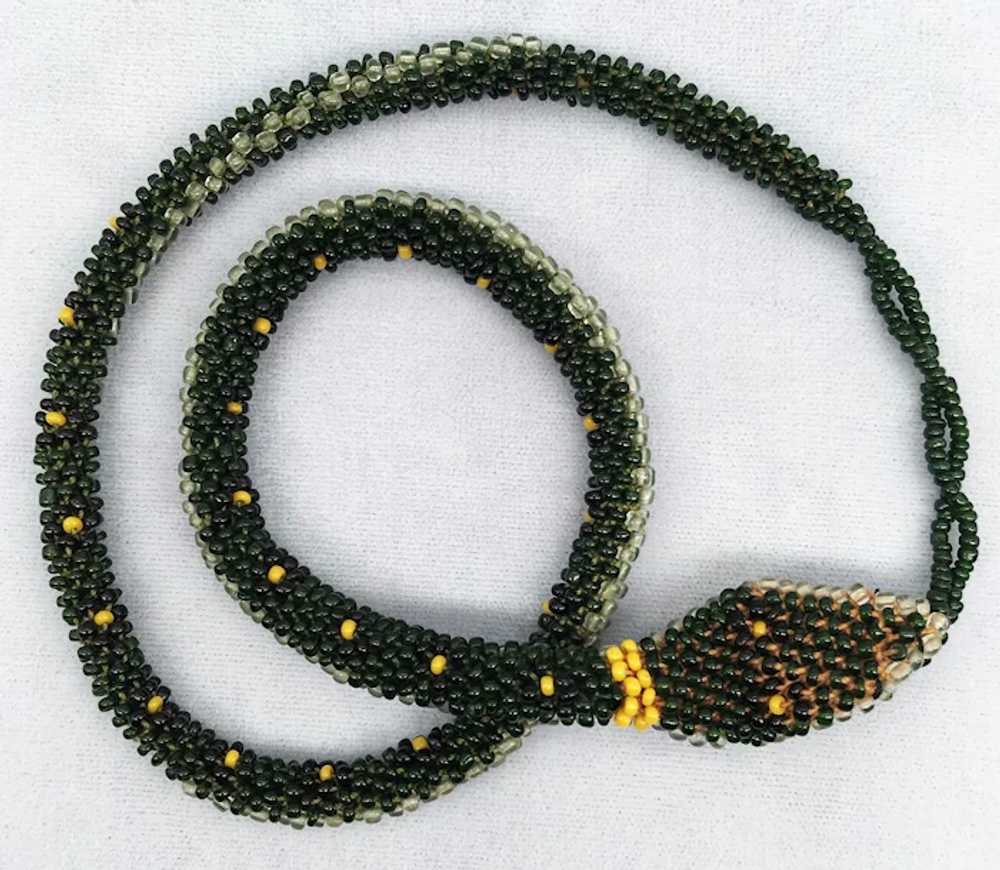 Antique Wiener Werkstätte Beaded Snake Necklace P… - image 6