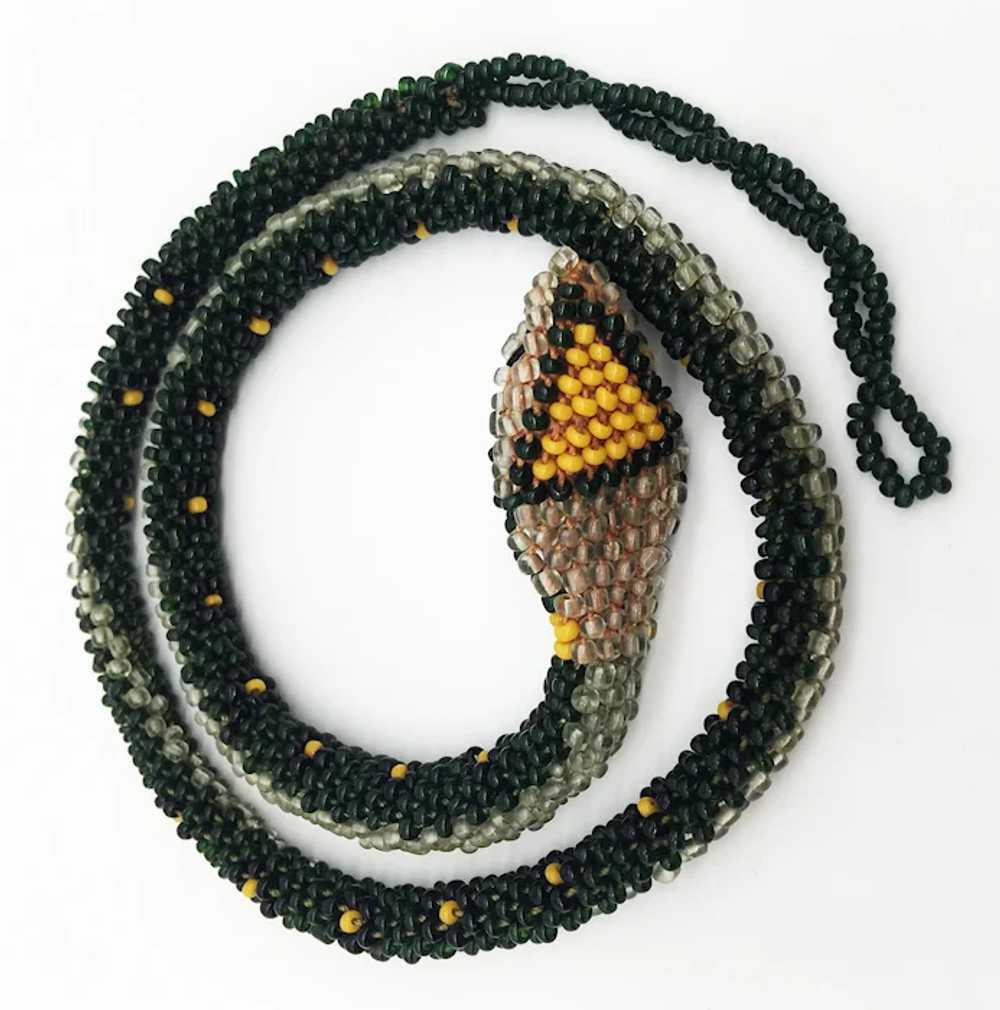 Antique Wiener Werkstätte Beaded Snake Necklace P… - image 7