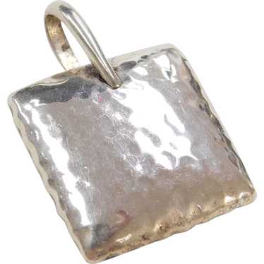Sterling Silver Silpada Hammered Square Pendant