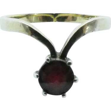 Gold Plated Sterling Silver Garnet Fashion Ring