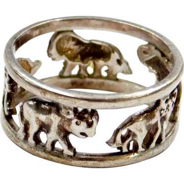 Sterling Silver Animal Band Ring - image 1