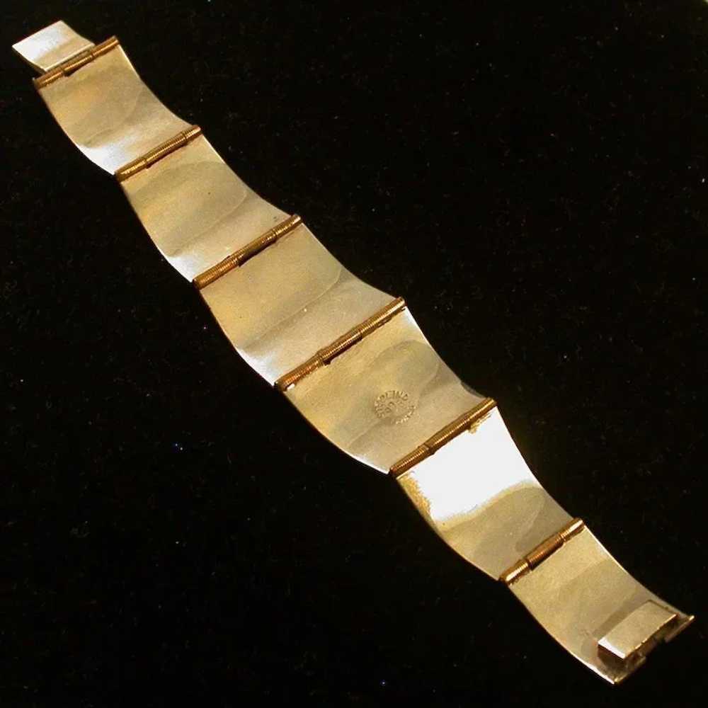 Taxco Mexico Vintage Sterling/Brass Bracelet, Pre… - image 2