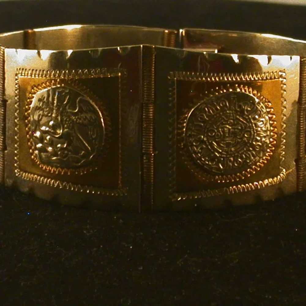 Taxco Mexico Vintage Sterling/Brass Bracelet, Pre… - image 3