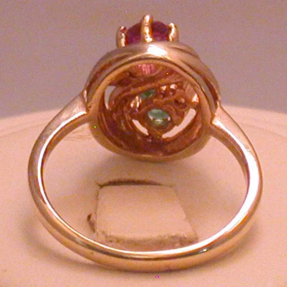 Vintage Emerald, Ruby & Diamond Lady's 14k Ring ,… - image 5