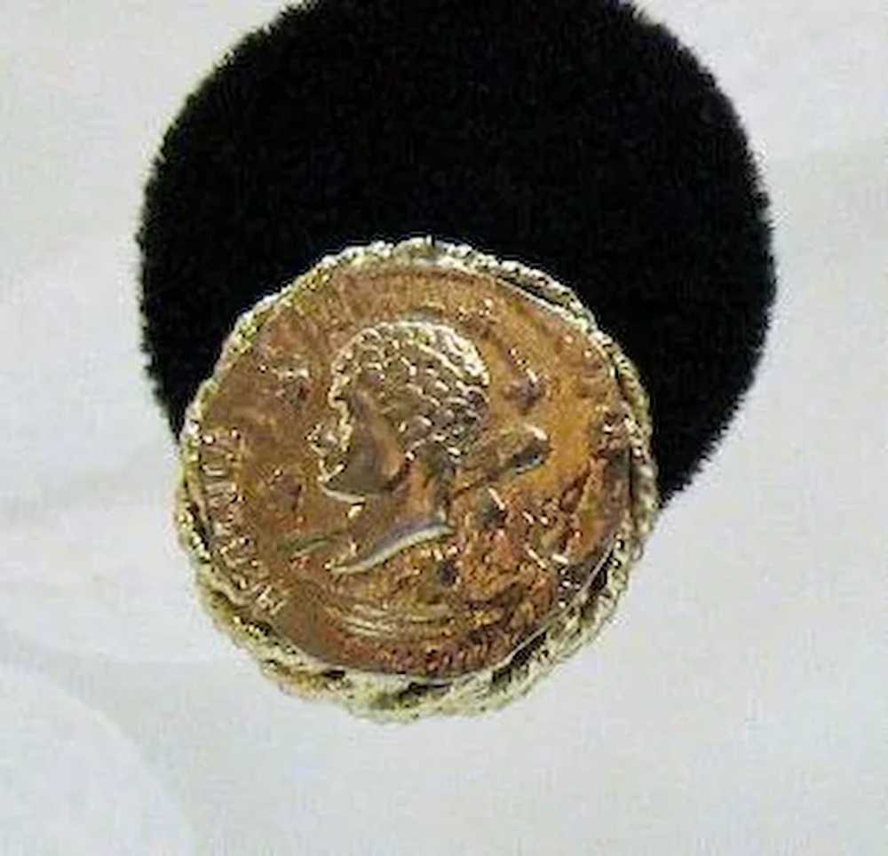 Vintage Faux Gold European Coin Screw Back Earrin… - image 6