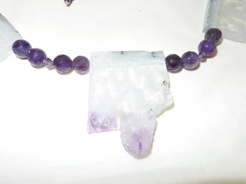 Amethyst Stalactite Necklace With Amethyst Beading - image 10