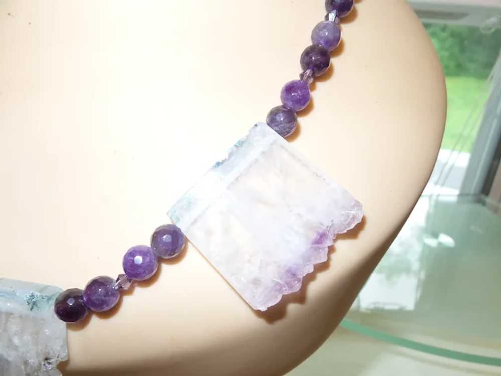 Amethyst Stalactite Necklace With Amethyst Beading - image 11