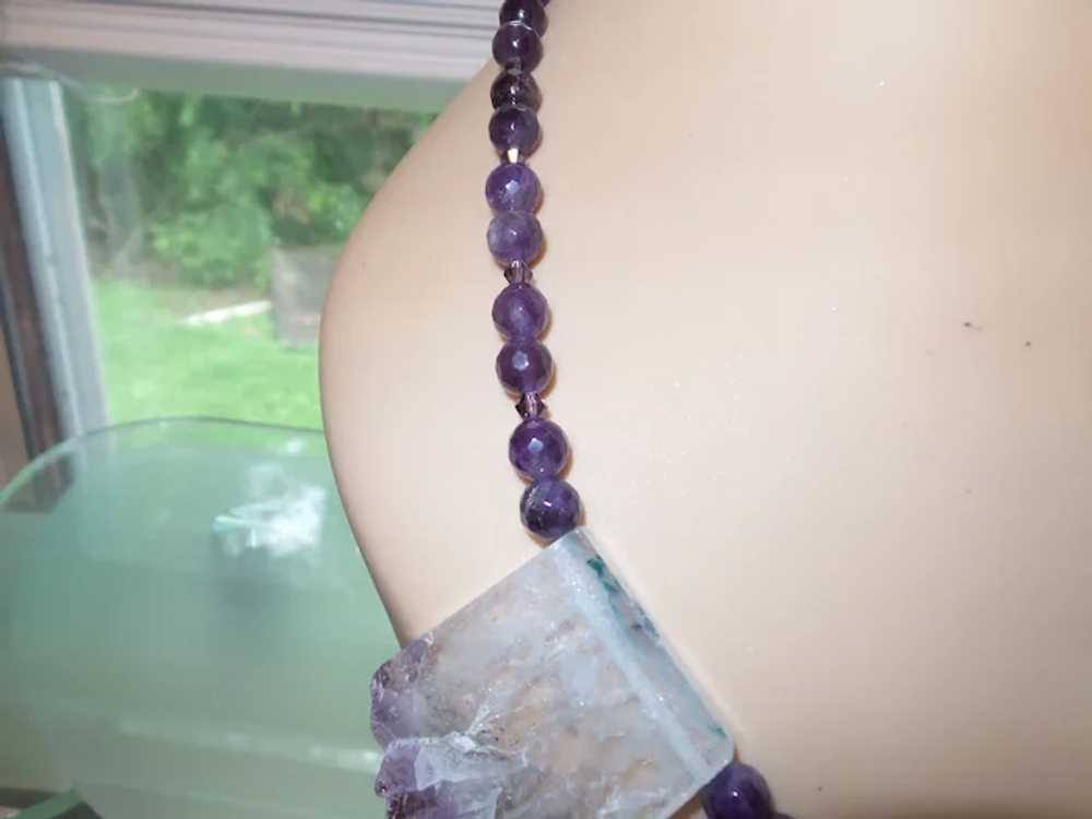 Amethyst Stalactite Necklace With Amethyst Beading - image 8