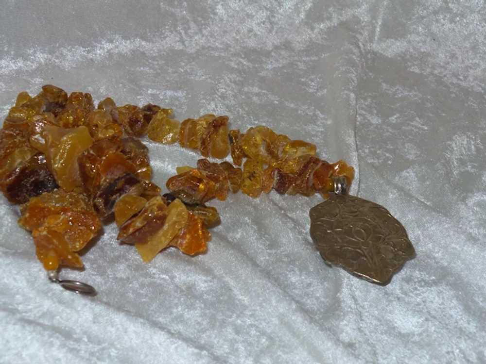 Large Baltic Amber Necklace with Nepal Pendant - image 3