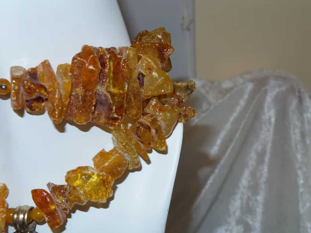 Large Baltic Amber Necklace with Nepal Pendant - image 5