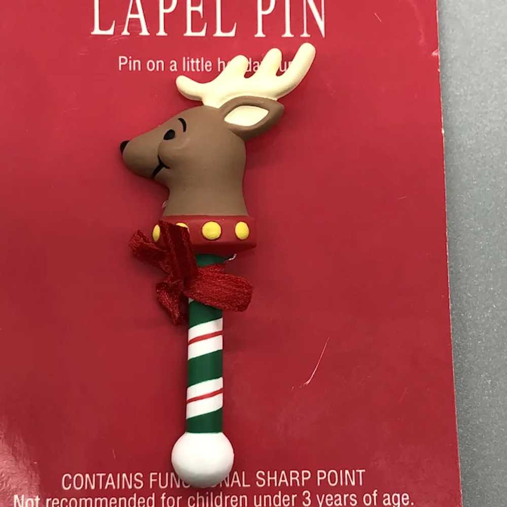 Vintage Hallmark Cards NOS Reindeer Lapel Pin - image 2