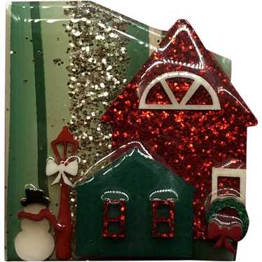 Vintage House Pin by Lucinda Christmas Farmhouse … - image 1