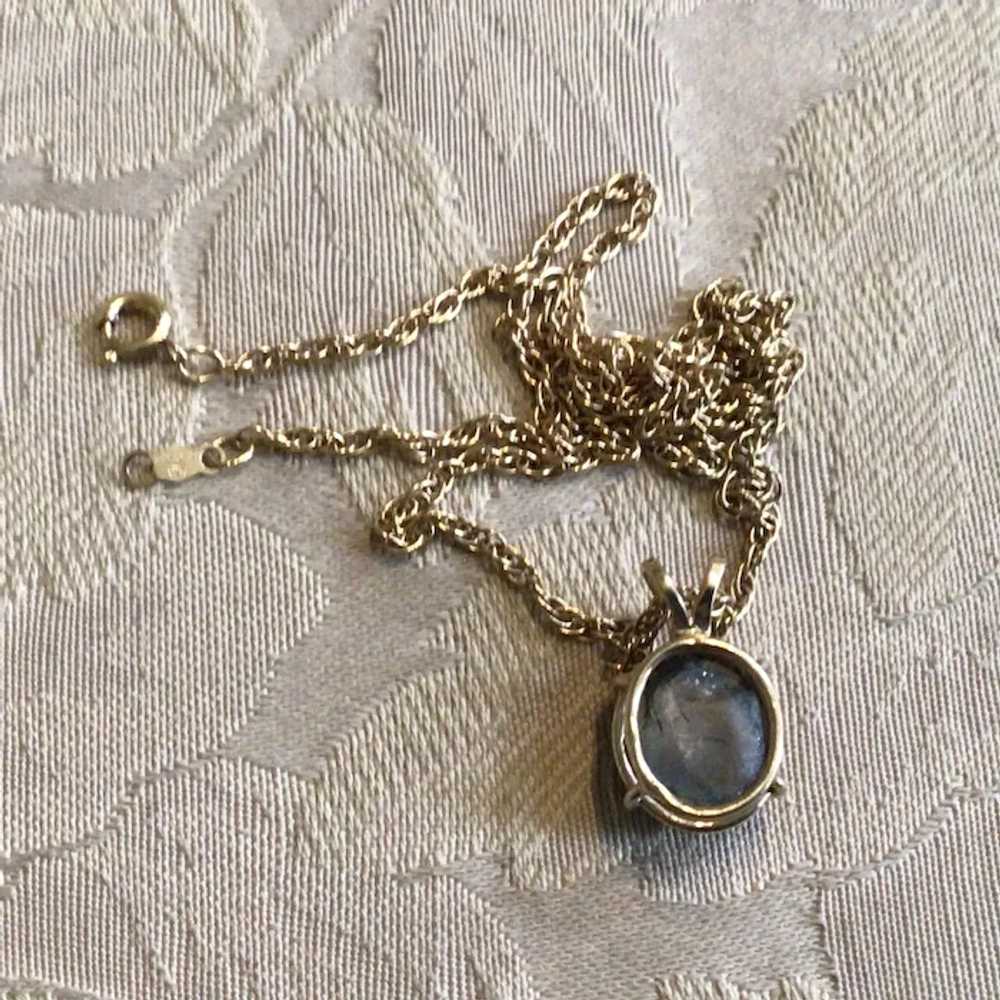 12K Gold Filled Necklace & Black Sapphire Pendant… - image 6